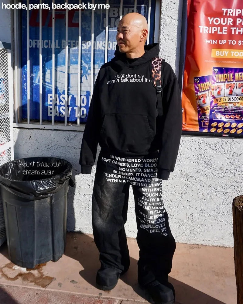 Y2K Vintage Letter Print Jeans / Urban Street Style